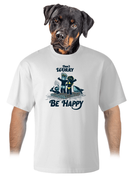 Don't worry unisex túlméretezett póló White