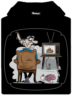 TV News gyerek kenguruzsebes pulóver Black