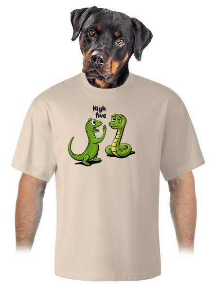 High Five unisex túlméretezett póló Almond