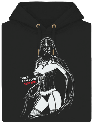 Mrs. Vader unisex prémium pulóver Dark Black