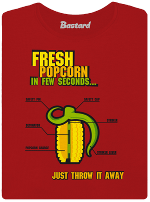 Popcorn grenade prémium női póló Red Mal