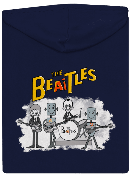 AI Beatles cipzáras férfi pulóver Navy