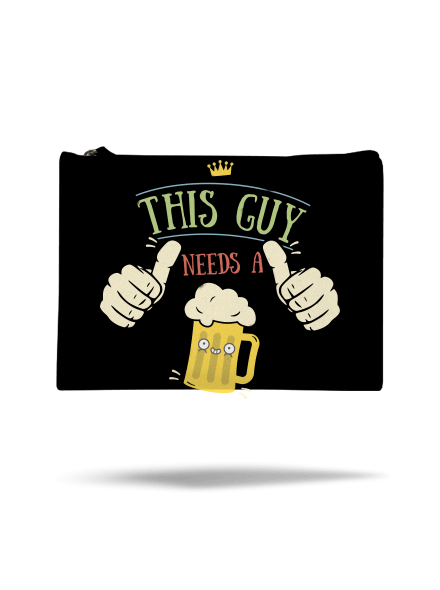 This guy needs a beer kis táska Black