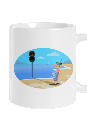 Biztonságos úszás hagyományos bögre White