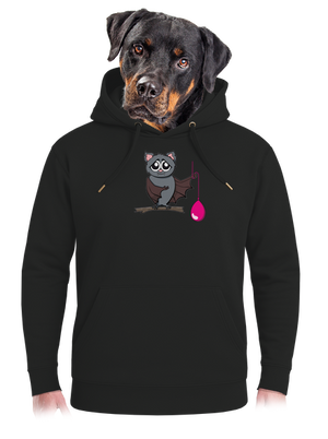 Denevér unisex prémium pulóver Dark Black