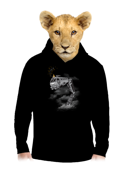 Snake Train gyerek kenguruzsebes pulóver Black