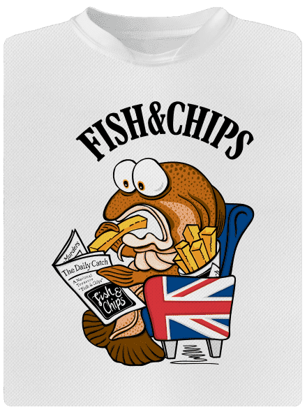 Fish and chips gyerek sport póló White