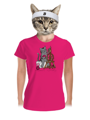 Dorombol a macska női sportpóló Neon Pink