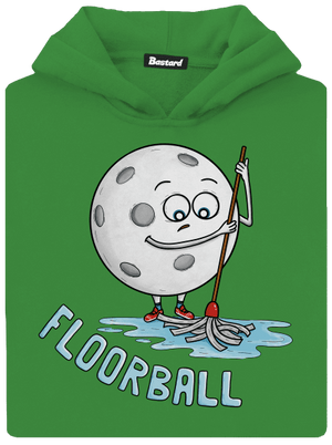 Floorball gyerek kenguruzsebes pulóver Kelly Green AWD