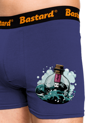 USB üzenet egy üvegben boxeralsó Blue Navy