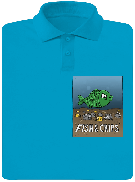 Fish and IT chips férfi pólóingek Blue Atol