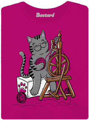 Dorombol a macska női póló Fuchsia Red