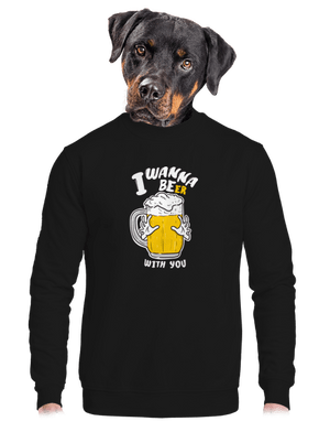 I wanna beer unisex crewneck Black