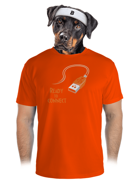 USB csatlakozás férfi sportpóló Neon Orange