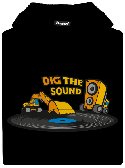 Dig the sound gyerek kenguruzsebes pulóver Black