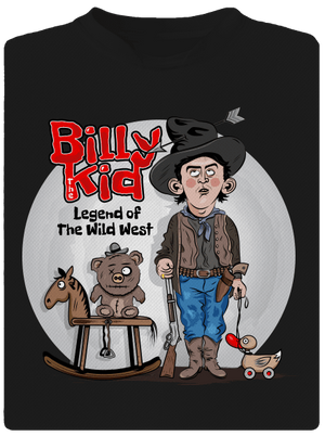 Billy The Kid férfi sportpóló Black