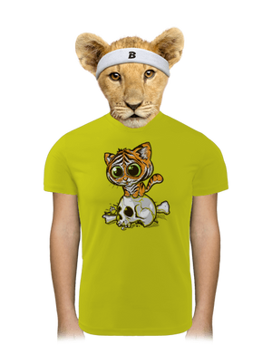Tigriskölyök gyerek sport póló Neon Yellow
