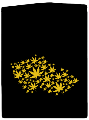 Ganja country cipzáras férfi pulóver Black