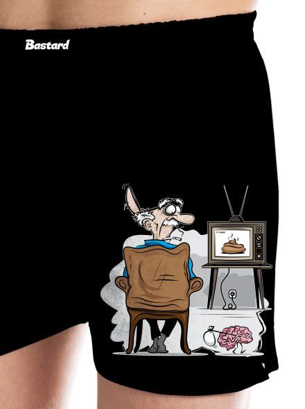 TV News férfi alsó nadrág Black