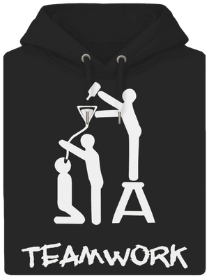 Teamwork unisex prémium pulóver Dark Black