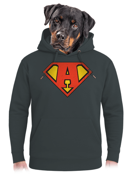 Szuperhős vagyok unisex prémium pulóver Charcoal
