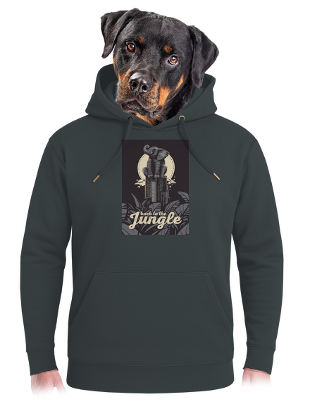 Back to the jungle unisex prémium pulóver Charcoal