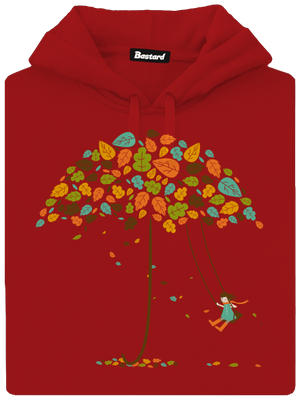 Ősz női kenguruzsebes pulóver Red Mal