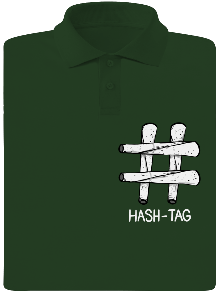 Hash tag férfi pólóingek Bottle Green Mal