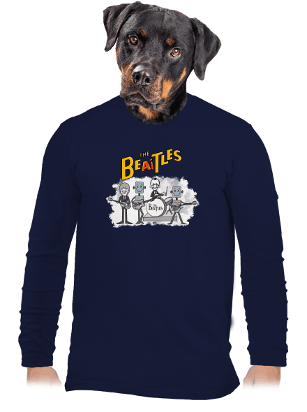 AI Beatles férfi hosszú ujjú póló Navy