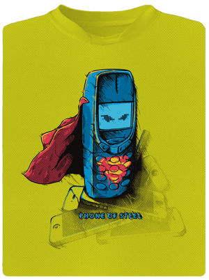 Mobiltelefon acélból gyerek sport póló Neon Yellow