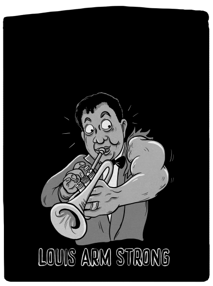 Louis Armstrong cipzáras férfi pulóver Black