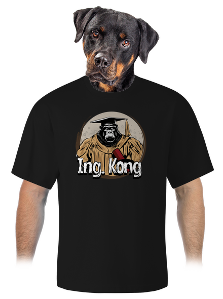Ing. Kong unisex túlméretezett póló Black