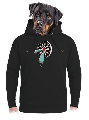 Közbelépés unisex prémium pulóver Dark Black