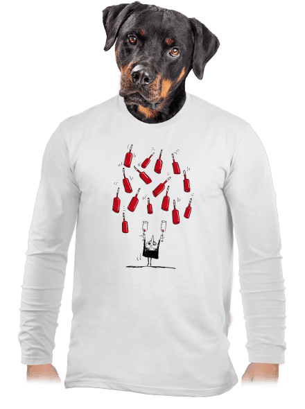 Boldog borász férfi hosszú ujjú póló White
