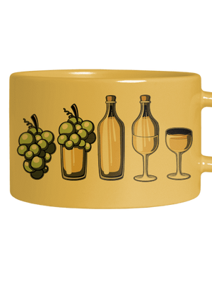 A fehérbor evolúciója macaron bögre Yellow Macaron