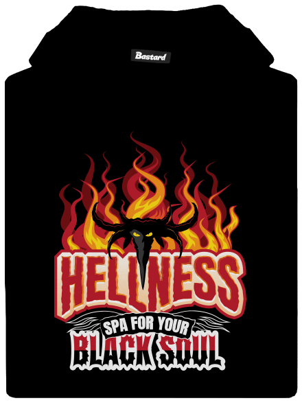Hellness gyerek kenguruzsebes pulóver Black