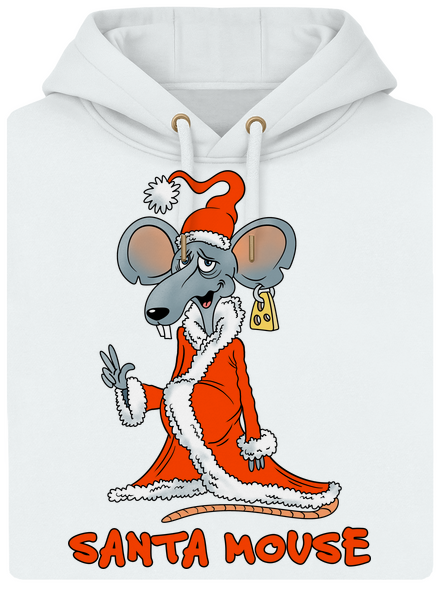 Santa mouse unisex prémium pulóver Snowwhite