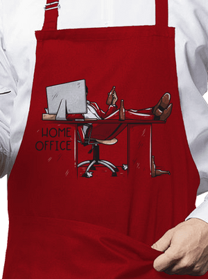 Home office kötény Red