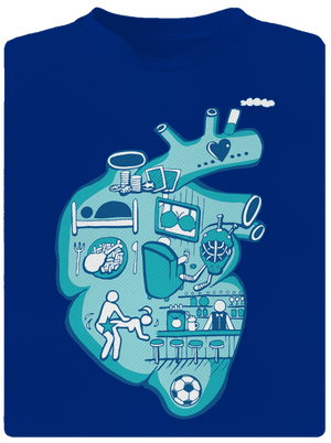 Érte dobog a szív férfi sportpóló Royal Blue Mal