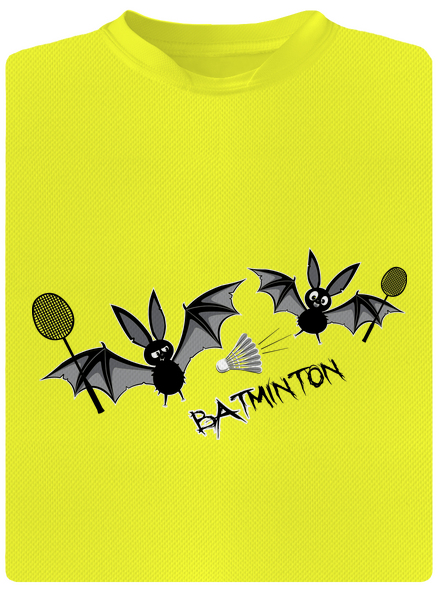 Batminton gyerek sport póló Neon Yellow