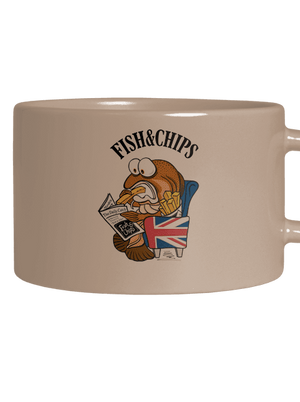 Fish and chips macaron bögre Brown Macaron