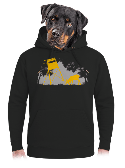 Erdei harmónia unisex prémium pulóver Dark Black