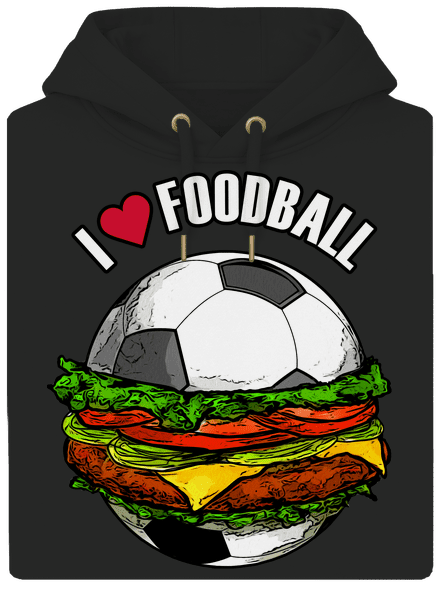 Foodball unisex prémium pulóver Dark Black