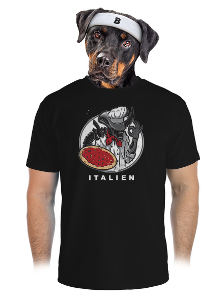 Italien férfi sportpóló Black