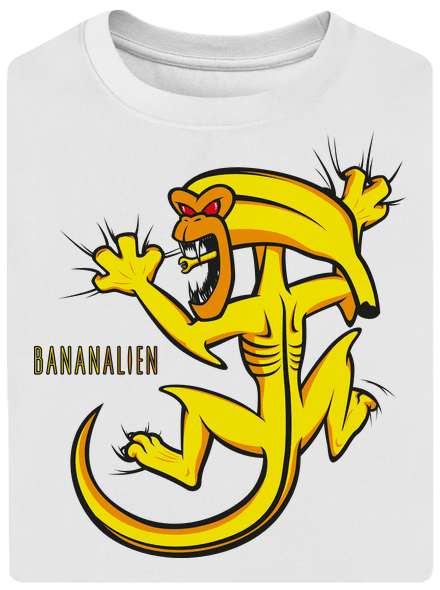 Bananalien unisex túlméretezett póló White