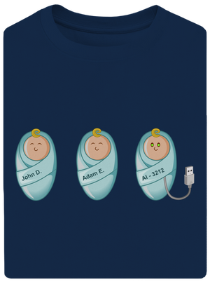 AI baby unisex túlméretezett póló Midnight Blue