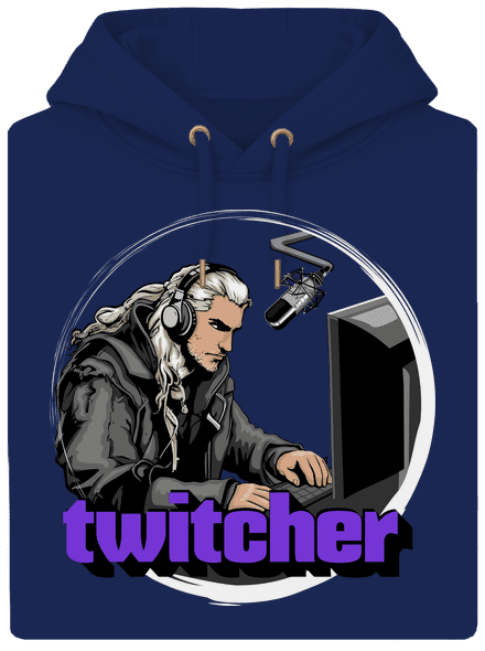 Twitcher unisex prémium pulóver Navy