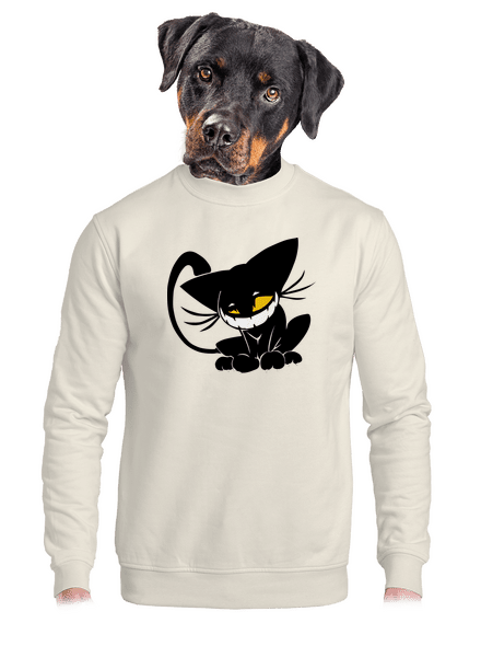 Evil cat unisex crewneck Off White