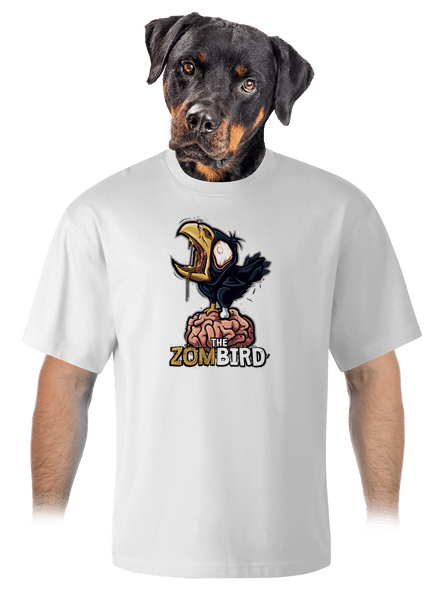 Zombird unisex túlméretezett póló White