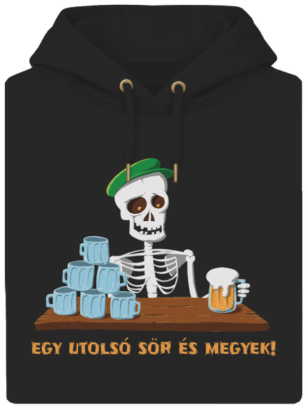 Egy utolsó sör és megyek unisex prémium pulóver Dark Black